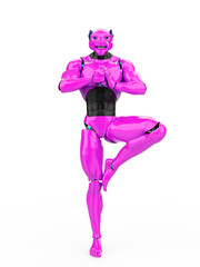 cyber tiger in yoga pose