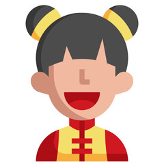 CHINESE GIRL flat icon