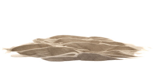 Desert sand dune isolated on white background, clipping path - obrazy, fototapety, plakaty