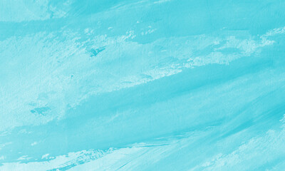 Gouache hand drawn with turquoise color
