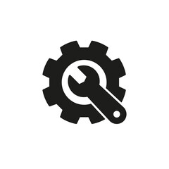 Technical support icon. Simple linear vector illustration on a white background