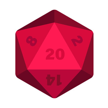 d20 icosahedron dice vector illustration mtg rpg dice logo icon clipart