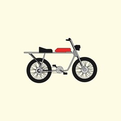 electric bike vintage illustration design