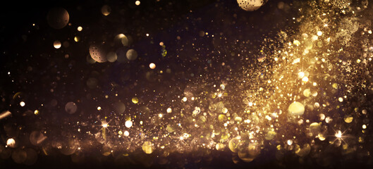 Golden Glitter with Sparkle Of Lights And Stars
