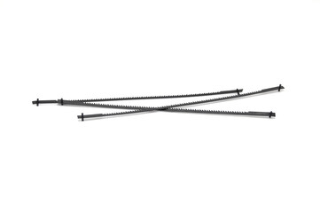 Jigsaw file on white background close-up. Saw, cutting tool, equipment, sharpness, profession, sawing