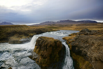 Fototapeta na wymiar Reykjafoss waterfall, Iceland