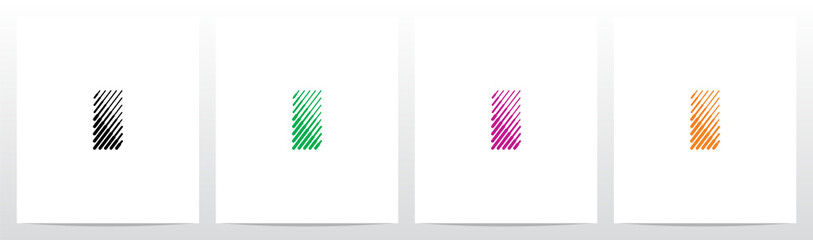 Bold And Thin Diagonal Outlines Letter Logo Design I