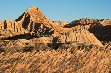 Wind in the desert of Bardenas Reales