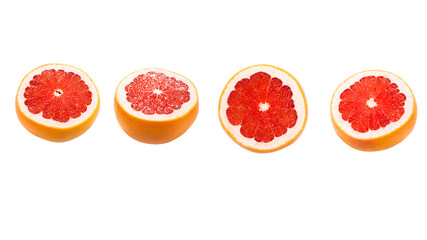 Half grapefruit isolated on white background.