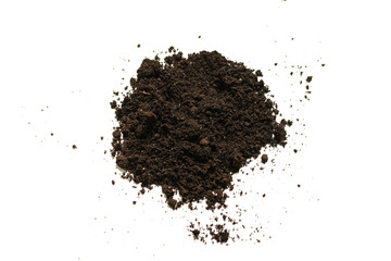 Black land for plant isolated on white background.
