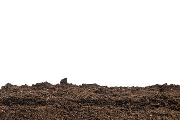 Soil for plant isolated on white background.