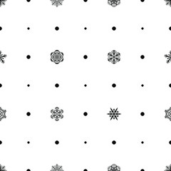 Abstract Seamless Pattern Winter Snowflake Background For Christmas, New Year, Xmas Decoration Vector Design Style