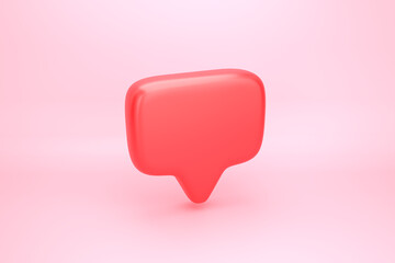 Blank social media notification, empty red bubble speech bubble icon