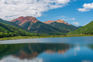 lake and mountains