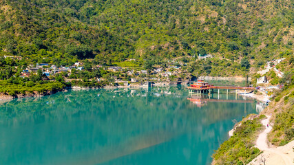 Fototapeta premium Rudraprayag - Dhari Devi a Hindu temple located on the banks of the Alaknanda River between Srinagar and Rudraprayag in the Garhwal Region of Uttarakhand, India