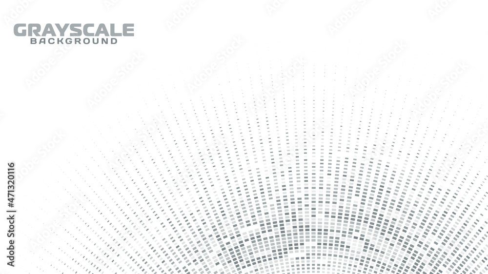 Aufkleber Grayscale round shape with halftone effect. Minimal vector graphics