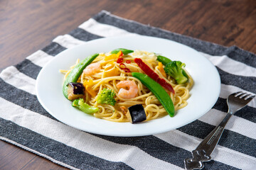 野菜たっぷりペペロンチーノ
