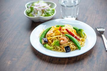 野菜たっぷりペペロンチーノ
