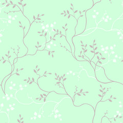 seamless pattern of branches and leaves