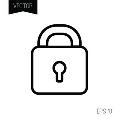 Padlock vector isolated icon or sign. Black on white background.