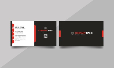 Modern Creative and Clean Business Card Template with red color
