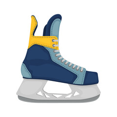 Ice skates for playing hockey. Colorful hockey skates. Shoes for sports games on ice . Sports equipment. Vector illustration isolated on a white background