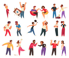 Conflicting People Icon Set