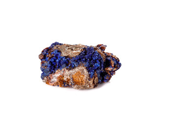 Macro mineral stone Malachite and Azurite against white background