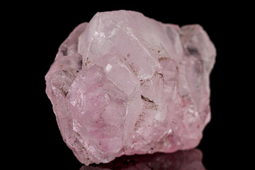 Macro stone mineral Fluorite on a black background