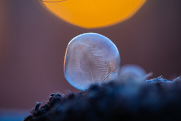 soap bubbles on the sky