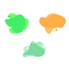 A set of multi-colored watermarks for the text, abstract form, bright design, isolated on a white background. Vector illustration, volumetric effect, shadow, eps 10.