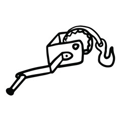 Jack screw in doodle style. Isolated vector.