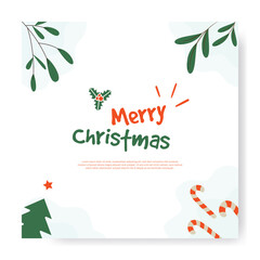 Obraz premium Merry Christmas Season Greeting Card Invitation with playfull hand drawn style design vector