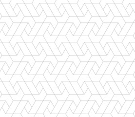 Pattern with straight lines and geometric shapes. Seamless geometric abstract linear texture. Monochrome Hexagonal background. Vector Graphic design for textile, fabric and wrapping.