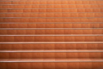 Orange stairs in the morning without people