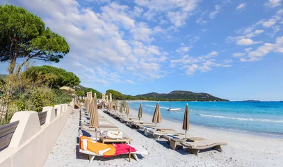 Foto auf Acrylglas Palombaggia Strand, Korsika Landschaft mit Strand von Palombaggia auf der Insel Korsika, Frankreich