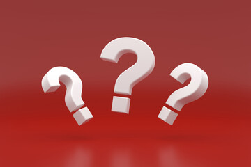 Question mark sign banner. 3D rendering.