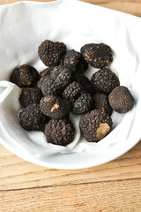 Fresh rare black truffles