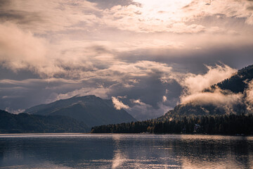 Lake Teletskoye. The largest lake in the Altai Mountains and the Altai Republic.