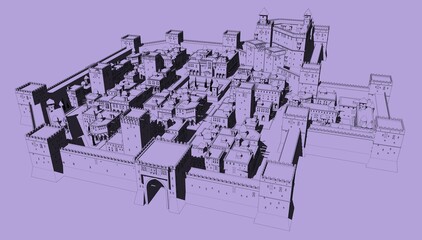 Silhouettes of a castle