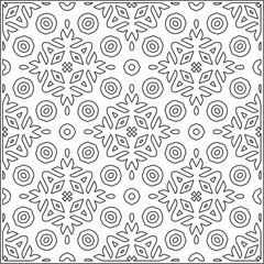  Abstract illustration in Line Art style.Black  pattern for wallpapers and backgrounds. 