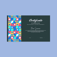Certificate templates. Modern design diploma or gift certificate. Vector illustrations. flat mosaic