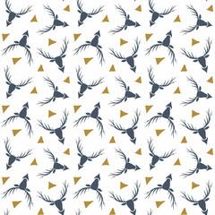 Seamless pattern with abstract winter traditional ornamenton