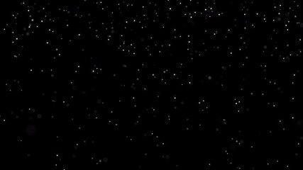 Animation of white snow falling on black background