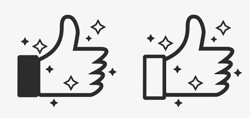 Set thumb up icon vector. Finger up symbol. I like signs,  like it, Yes, good sign isolated vector