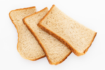 Bread slice isolated on white background.