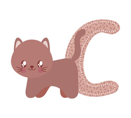 letter C with cat