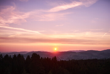 sunrise over the mountains