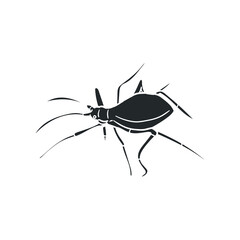 Bedbug Icon Silhouette Illustration. Insect Vector Graphic Pictogram Symbol Clip Art. Doodle Sketch Black Sign.