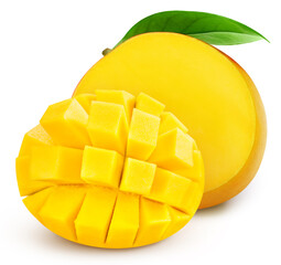 Fresh mango fruits isolated on white background